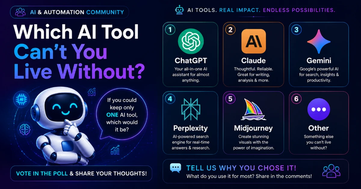 🤖 Which AI Tool Can’t You Live Without?
